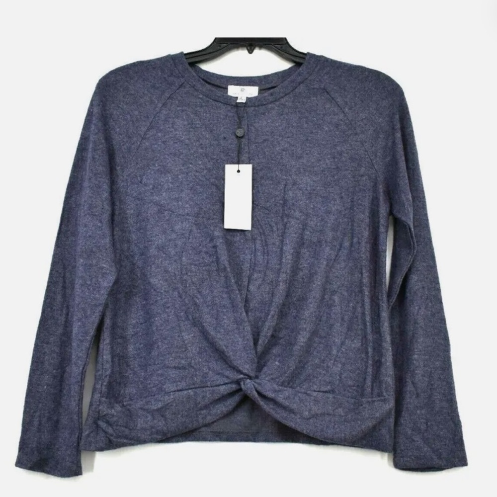 Socialite Twist Front Brushed Hacci Sweatshirt